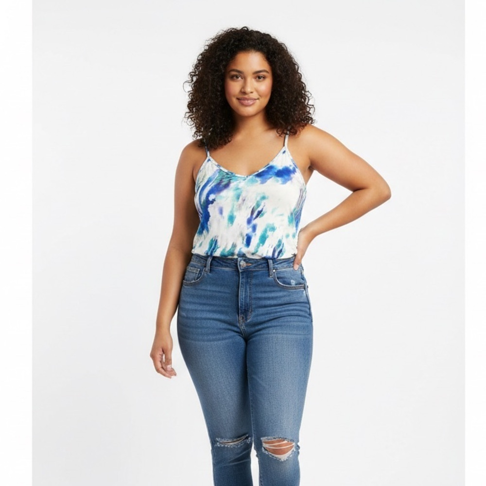 SHEIN Blue and White Women's cami/ tank size XXL